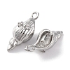 Brass Pendants With Clear Cubic Zirconia KK-S403-06P-2