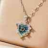 Brass Colorful Cubic Zirconia Heart-shaped Pendant Necklaces PR0180-2-1