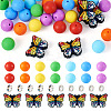 DIY Round/Butterfly Silicone & Brass Rhinestone Beads Findings Kits DIY-TA0011-59-2