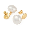 201 Stainless Steel Oval Stud Earrings EJEW-I309-19G-2