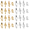 120 Sets 8 Styles Tibetan Style Alloy Hook and Eye Clasps FIND-PH0023-28-1
