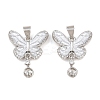Brass Micro Clear Cubic Zirconia Peg Bails Pin Pendants KK-CBA6A75-51B-P-1