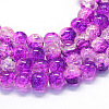 Baking Paint Transparent Crackle Glass Round Bead Strands DGLA-Q018-4mm-24-1