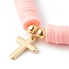 Polymer Clay Heishi Beads Stretch Bracelets Sets for Valentine's Day BJEW-JB06298-03-3