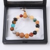 Natural Mixed Gemstone Round Beaded Stretch Bracelet BJEW-YW0001-05-2