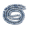 Electroplate Frosted Glass Beads Strands EGLA-N006-036-2