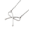 Non-Tarnish 304 Stainless Steel Bowknot Pendant Necklaces for Women NJEW-S434-01P-1