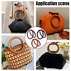 WADORN 6Pcs 3 Styles Wooden Round Ring Shaped Bag Handles FIND-WR0007-90-5