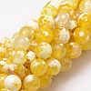 Dyed Natural Agate Faceted Round Beads Strands G-E320C-10mm-05-1