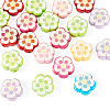 20Pcs UV Plating Printed Opaque Acrylic Beads OACR-TADJ0001-06-2