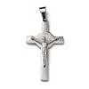 304 Stainless Steel Religion Jesus Cross Pendants X-STAS-F323-12P-1