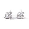 Clear Cubic Zirconia Geometric Stud Earrings EJEW-L234-085P-1