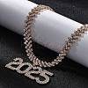 Brass Full Crystal Rhinestone 2025 Pendant Necklaces for Women LS-NJEW-Q005-01G-4