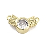 Brass Micro Pave Clear Cubic Zirconia Charms KK-M293-48G-1