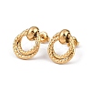 304 Stainless Steel Textured Ring Stud Earrings EJEW-P324-04G-4