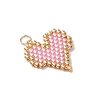 MIYUKI Delica Glas Seed Beaded Heart Pendants PALLOY-MZ00701-01-4