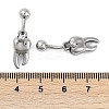 Tooth 316 Surgical Stainless Steel Dangle Belly Button Rings EJEW-G416-13AS-5
