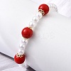 Brass ABS Imitation Pearl Beaded Bracelets for Women BJEW-D317-02G-3