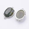 Brass Natural Indian Agate Links connectors G-E398-04K-1