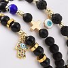6Pcs 6 Style Natural Mixed Gemstone Beaded Stretch Bracelets Set BJEW-JB09117-2