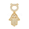 Brass Micro Pave Clear Cubic Zirconia Pendants KK-F919-41B-G-1