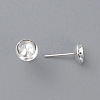 304 Stainless Steel Stud Earring Findings STAS-H436-25S-8mm-2