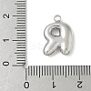 304 Stainless Steel Initial Pendants STAS-S186-12R-P-3