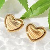 304 Stainless Steel Two Tone Heart Stud Earrings EJEW-M073-09G-2