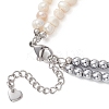 Natural Pearl & Synthetic Non-magnetic Hematite Beaded Bracelets for Women BJEW-JB13364-01-4