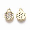Brass Micro Pave Clear Cubic Zirconia Charms KK-R134-015-NF-2