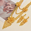 Luxury Iron Floral Tassel Pendant Necklace & Dangle Stud Earrings Set for Women VS2280-1