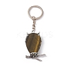 Owl Natural & Synthetic Gemstone Pendant Keychain KEYC-G056-01AS-4