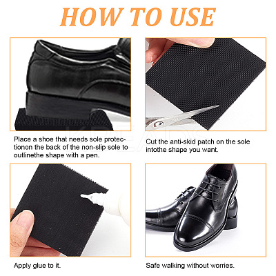 6 Pairs Anti Skid Rubber Shoes Bottom DIY-BC0009-92-1