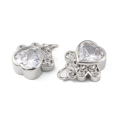 Rack Plating Brass Micro Pave Cubic Zirconia Charms KK-C021-07P-1