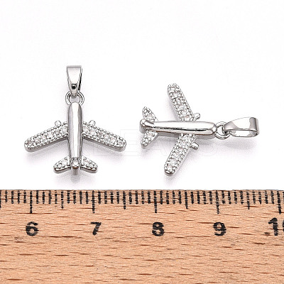 Brass Micro Pave Cubic Zirconia Pendants KK-T070-82P-1