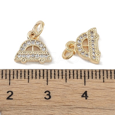 Brass Micro Pave Clear Cubic Zirconia Pendants KK-S367-13B-1