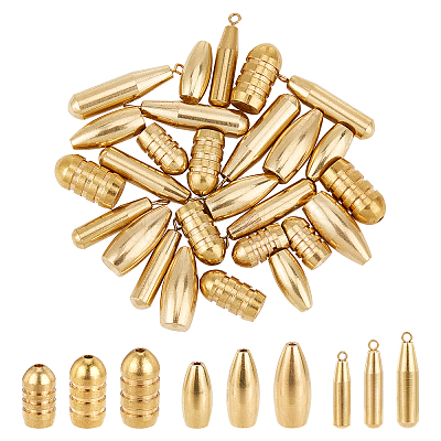 36 Pcs 9 Styles Brass Fishing Gear FIND-FH0001-62G-1