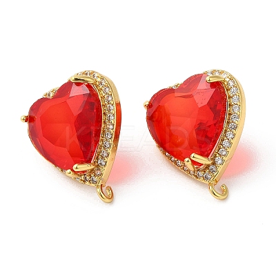 Rack Plating Brass Rhinestone Stud Earring Finding KK-C023-03A-1