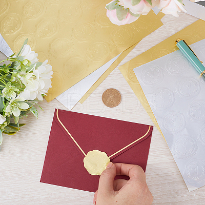 12 Sheets 2 Colors Paper Adhesive Flower Wax Seal Stickers STIC-CP0001-12-1