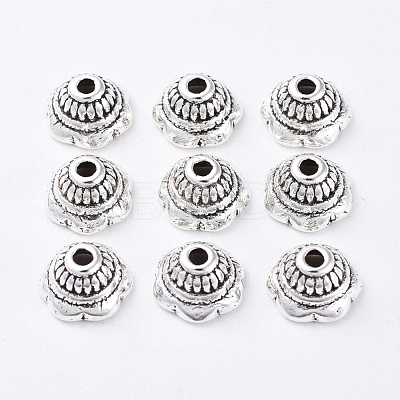 Tibetan Style Flower Bead Caps X-LF11244Y-1