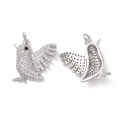 Rack Plating Eco-Friendly Brass Micro Pave Cubic Zirconia Pendants KK-F844-06P-1