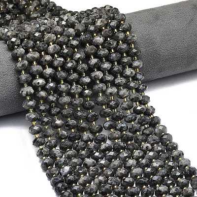 Natural Larvikite Beads Strands G-P573-A54-01-1