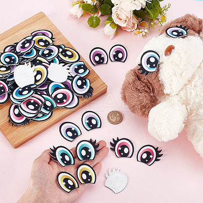 2 Sets Felt Craft Doll Eye AJEW-PH0006-60B-1