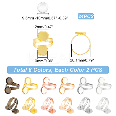DIY Blank Dome Finger Ring Making Kit DIY-UN0004-12B-1