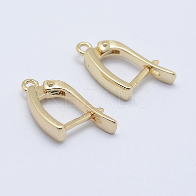 Brass Hoop Earring Findings with Latch Back Closure KK-F728-06G-A-NF-1