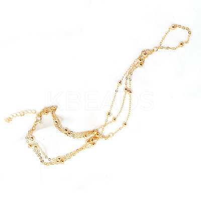 Alloy Satellite Chain Toe Ring Anklets for Women WG61A5F-02-1