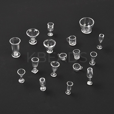 17Pcs Transparent Plastic Food Play Cup Set AJEW-K030-08-1