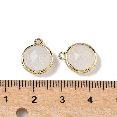 Natural Quartz Crystal Faceted Flat Round Charms G-U028-03G-05-1