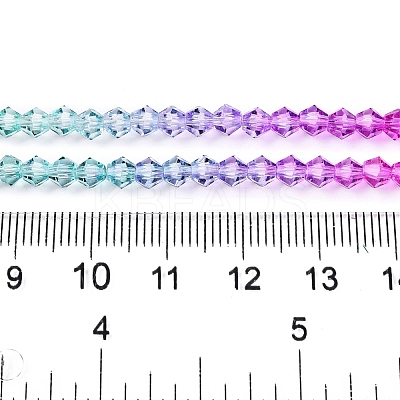 Gradient Color Baking Paint Glass Bead Strands DGLA-A039-T6mm-A011-1