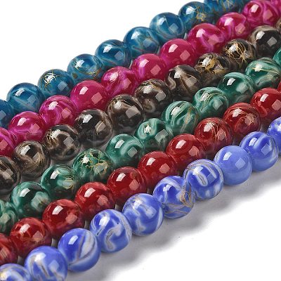 Baking Paint Glass Bead Strands DGLA-Z001-03B-1